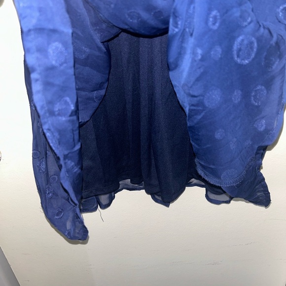 NWT Elegant Navy Blue Dress with Polka Dots size petite small - Picture 10 of 10